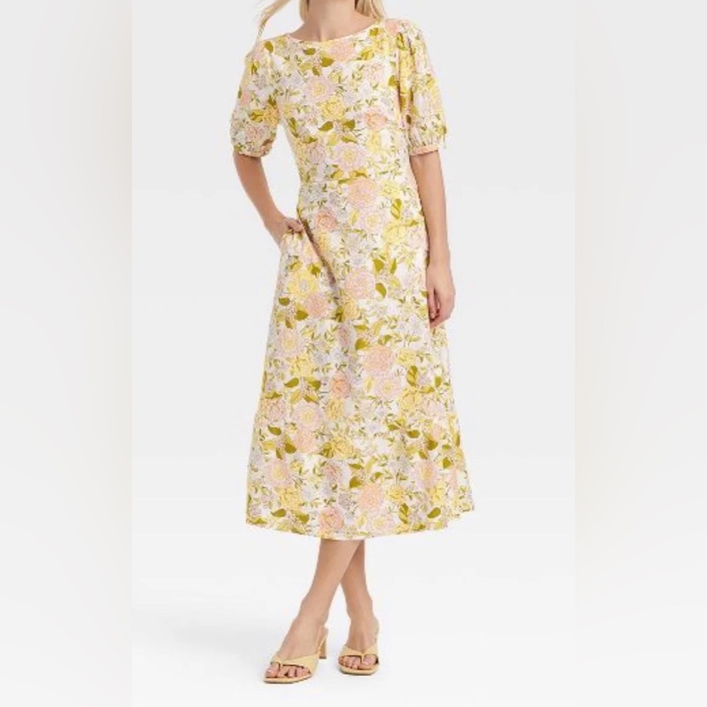 Who What Wear Women's Dress Small Midi Tie Back